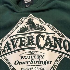 Roots Forest Green Beaver Canoe Crewneck Sweater